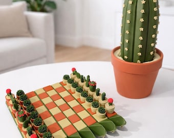 3D Printed Cactus Chess Set: Unrolling Board Game