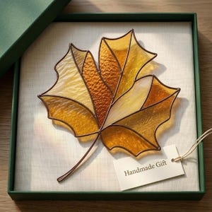 Maple Leaf Stained Glass Pattern SVG PDF, Autumn Suncatcher Template Digital Download