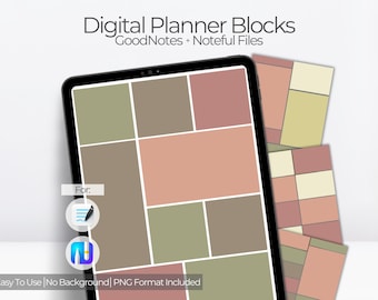 Digitale planner met kleurblokken november |  Dagelijkse wekelijkse lay-outs | Digitale stickers Thanksgiving GoodNotes | Herfstdagboekpagina's