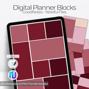 Inserti per planner digitale con blocchi di colore verticale / Layout giornalieri e settimanali per San Valentino / Adesivi per GoodNotes / Pagine per planner di febbraio