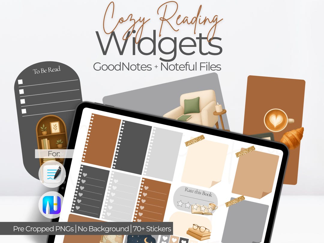 Book Planner Widgets for Goodnotes & Noteful | Digital Reading Journal ...