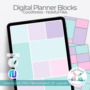 Portrait Color Block Digital Planner Inserts | Easter Daily and Weekly Layouts  | April Digital Stickers for GoodNotes | Planner Pages