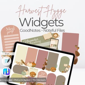 November Digital Planner Widgets | Fall Digital Stickers for Goodnotes | Seasonal Journal Stickers | 2025 Noteful Monthly Planner Stickers