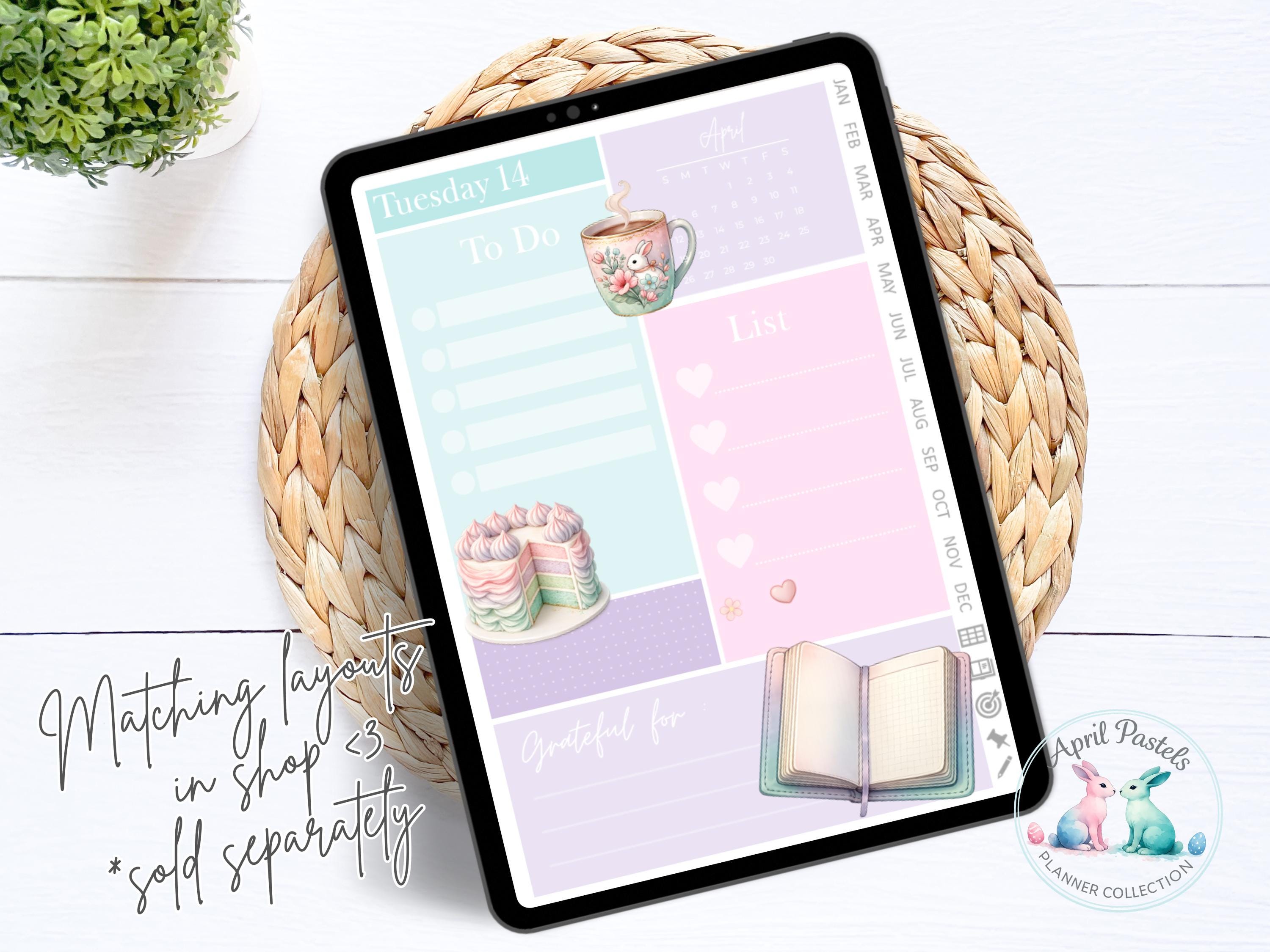 April Digital Planner Stickers for Goodnotes & Noteful | Spring Pastel ...
