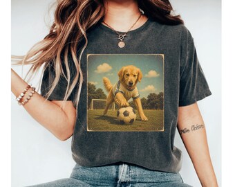 Golden Retriever Soccer Shirt, Soccer Dog Tee, Golden Retriever Gift, Dog Lover T Shirt, Football Dog Tee, Funny Puppy Shirt