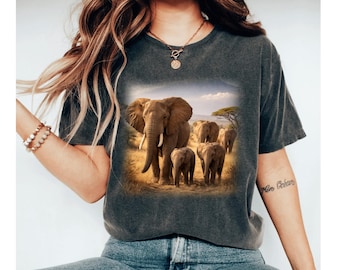 Elephant Shirt, Safari Animal Tee, Elephant Family Shirt, Animal Lover Gift, African Safari Tee, Nature Lover Shirt, Elephant Gift