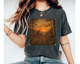 Forest Animals Shirt, Woodland Tee, Nature Lover Gift, Deer Fox Bear Shirt, Rustic Forest Graphic Tee, Camping Shirt