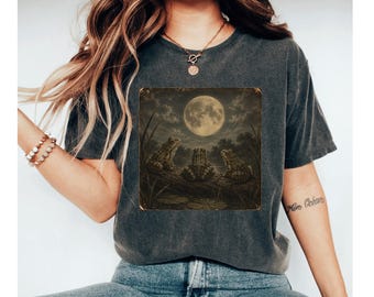 Frog Shirt, Vintage Moon Frog Tee, Cottagecore Nature T Shirt, Frog Graphic Tee, Pond Shirt, Frog Lover Shirt