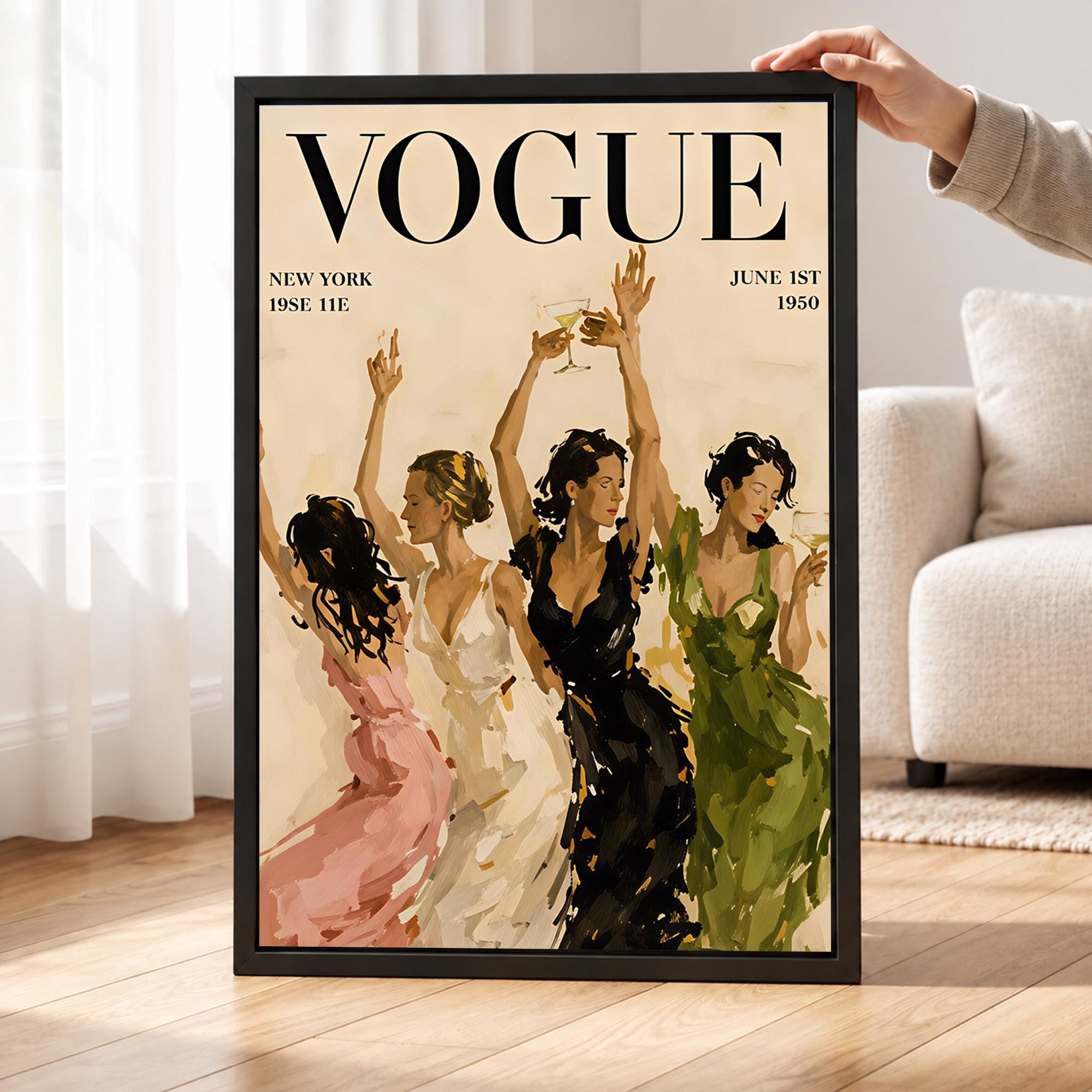 ビンテージ50's~60's！VOGUE雑誌ポスター&フレーム！ Vogue Poster With Gold Frame - Etsy