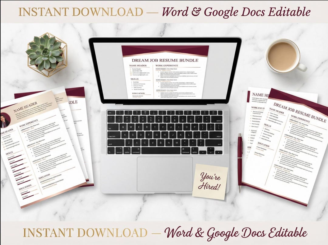 ATS Friendly Resume Bundle | Cover Letter, Job Tracker (google Docs ...