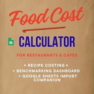 Restaurant Food Cost Calculator | Recipe Costing, Profit, Benchmarking (Google Sheets)