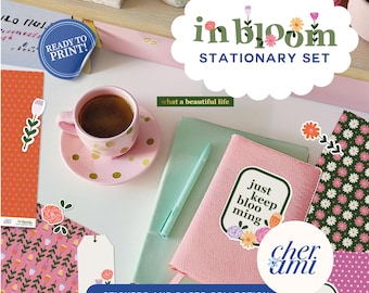 Papel Scrapbooking Flores Imprimible, Kit Digital Floral , Pegatinas Journaling , Papel Decorado Primavera, Descarga Inmediata