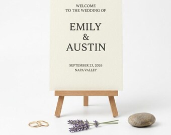 Wedding Welcome Sign Template Editable Canva