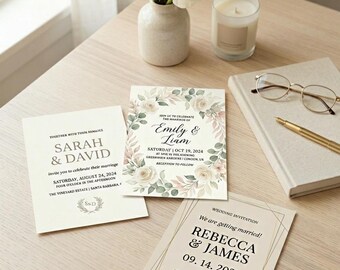 Easy Wedding Invitation Template Editable Canva Instant Download Printable