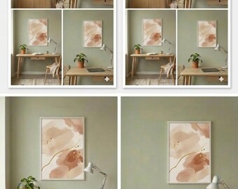 Celestial Moon Stars Print Set – Boho Geometric Pastel Gallery Wall Art (Digital Download)