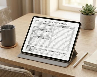 Minimalist Weekly Budget Planner, Expense Savings Tracker (Digital Download)