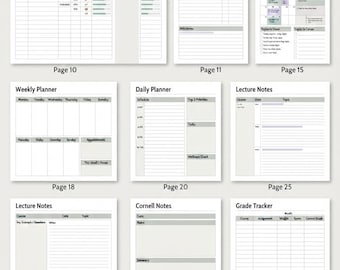 College Student Planner Bundle – Study, Assignment & Exam Organizer  PDF