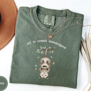 Off to Commit Shenanigans Shirt, Funny Opossum Coffee Tee, Sarcastic Animal Shirt, Comfort Colors Funny Shirt, Opossum Lover Gift