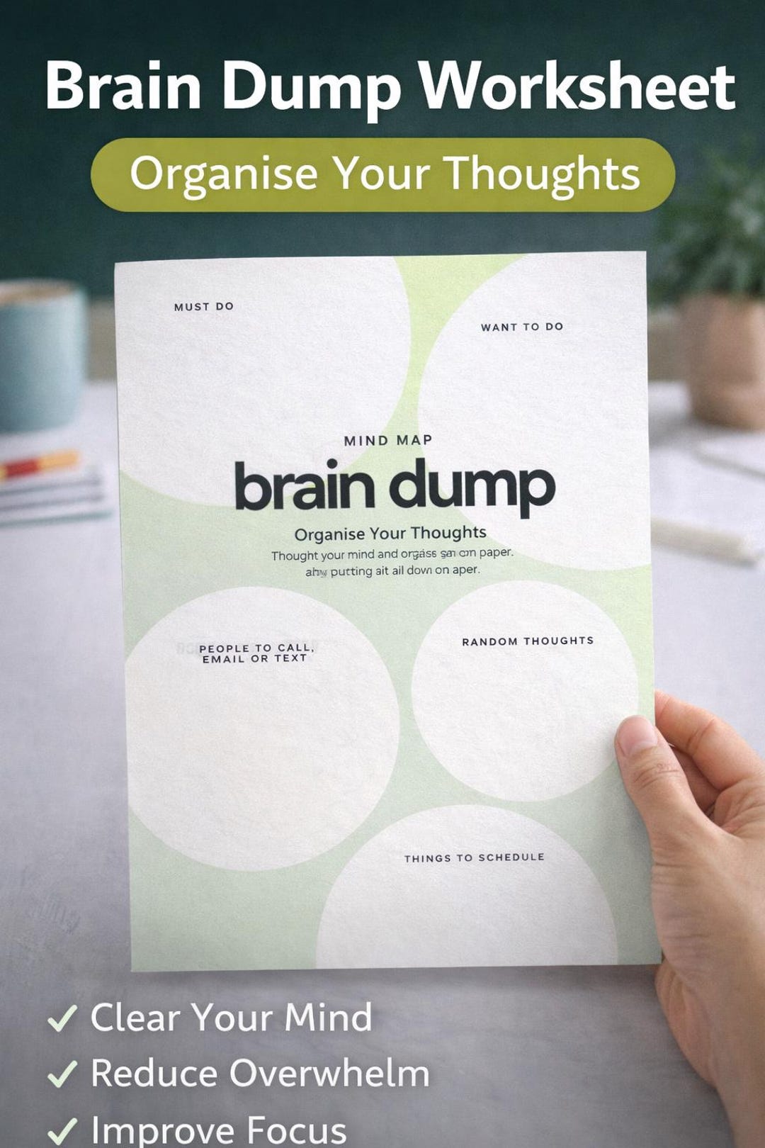 Brain Dump Worksheet | ADHD Brain Dump Planner | Mind Map Printable ...
