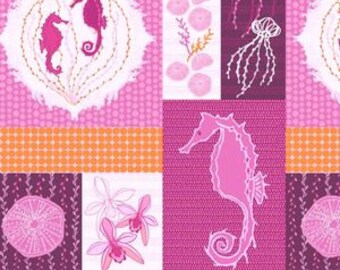Full Moon Lagoon - Patchwork in Magenta - Mo Bedell for Andover Fabrics - 5997-E - 1/2 yard