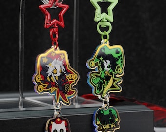 The Freak Circus Pierrot & Harlequin Acrylic Keychain Set | Cute Friendship Gift For Fans