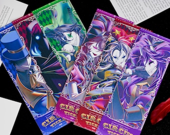 The Freak Circus Holographic Laser Ticket Cards Set, 21cm Collectible Anime Circus Character Bookmark, Gothic Circus Art Collectible