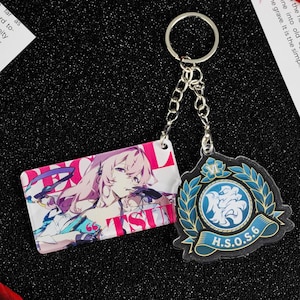 Zenless Zone Zero Tsukishiro Yanagi 6.5cm Acrylic Keychain with H.S.O.S.6 Charm