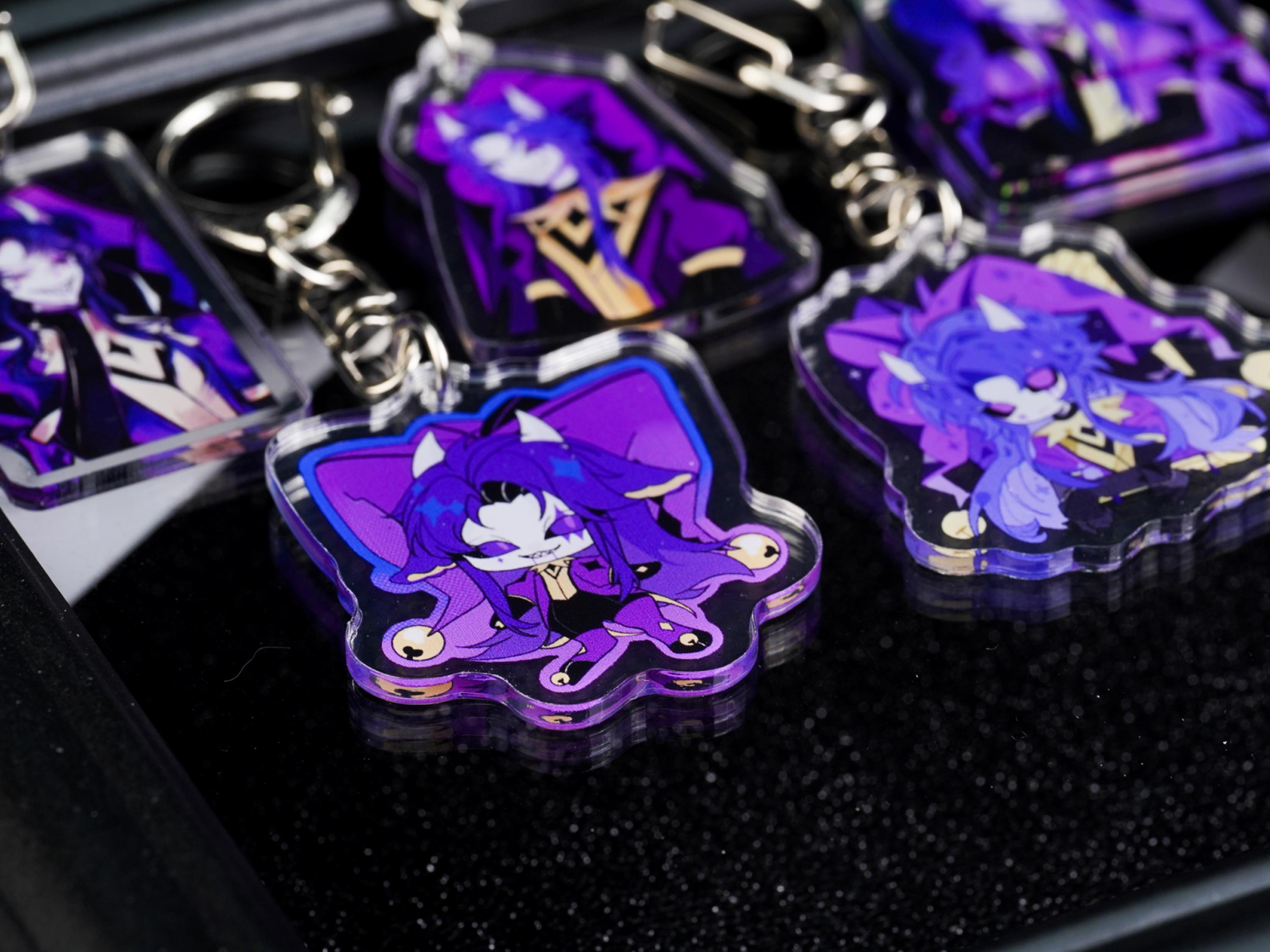 The Freak Circus Jester Acrylic Keychain Set | Purple Demon Clown