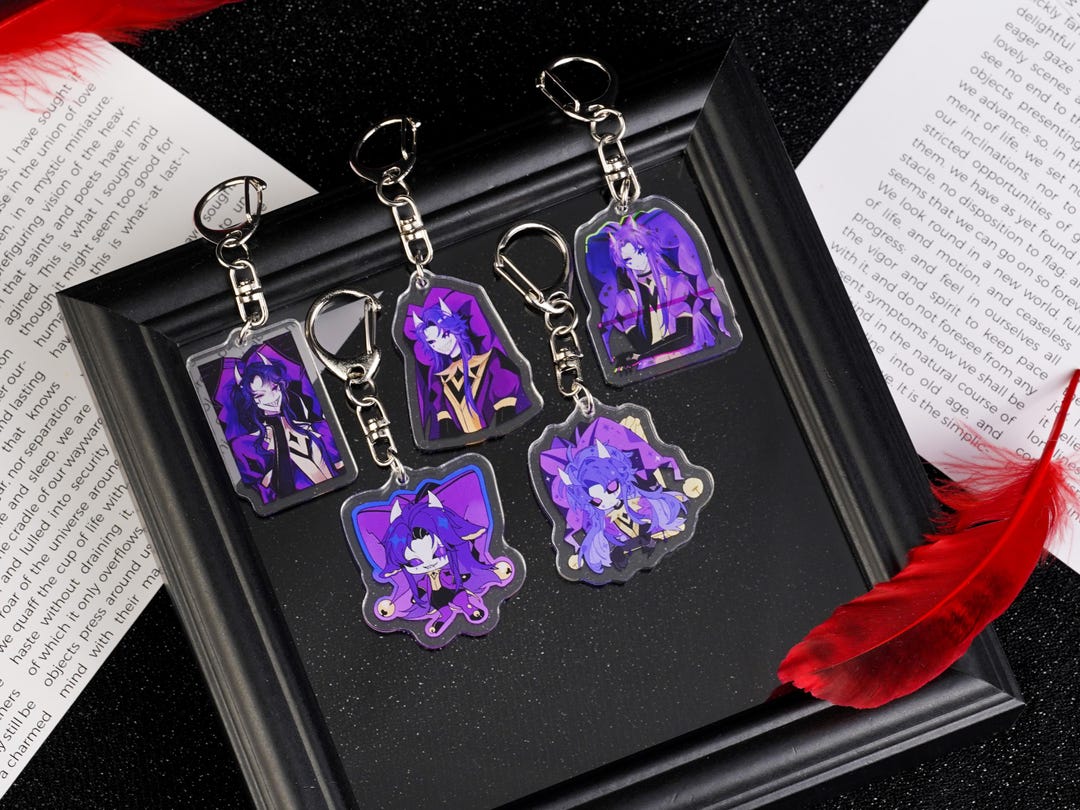The Freak Circus Jester Acrylic Keychain Set | Purple Demon Clown