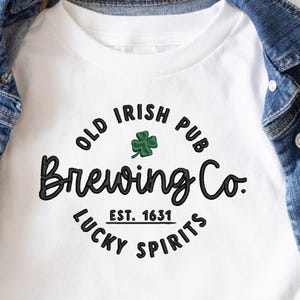 St Patrick's Day Old Irish Pub Embroidery Design (Instant Download), 3 sizes