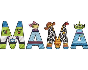 Mama Toy Embroidery design, Instant download, 3 sizes embroidery file