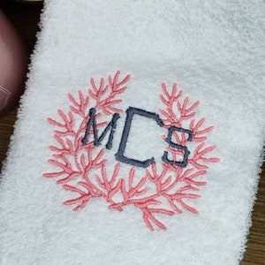 Monogrammed powder room towel, Embroidered hand Towel, Personalized Towel, Bath Towel, Housewarming Gift, Bridal shower, Hostess Gift image 2