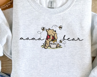 Mama Bear Embroidery design, Instant download, 4 sizes embroidery file