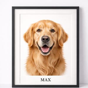 Custom Pet Portrait Wall Art, Personalized Dog Cat Name Print, Minimalist Pet Decor