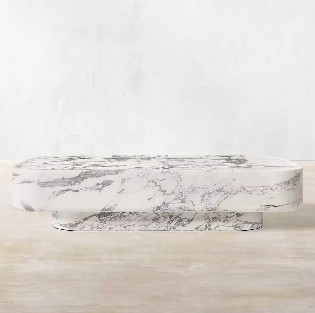 Arabescato Marble Centre Table – Italian Stone, Sculptural Design - Etsy