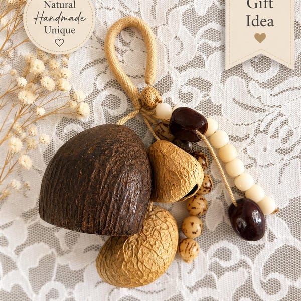 Natural seeds wind chime/hand made key chain/Decorative hanging ornaments