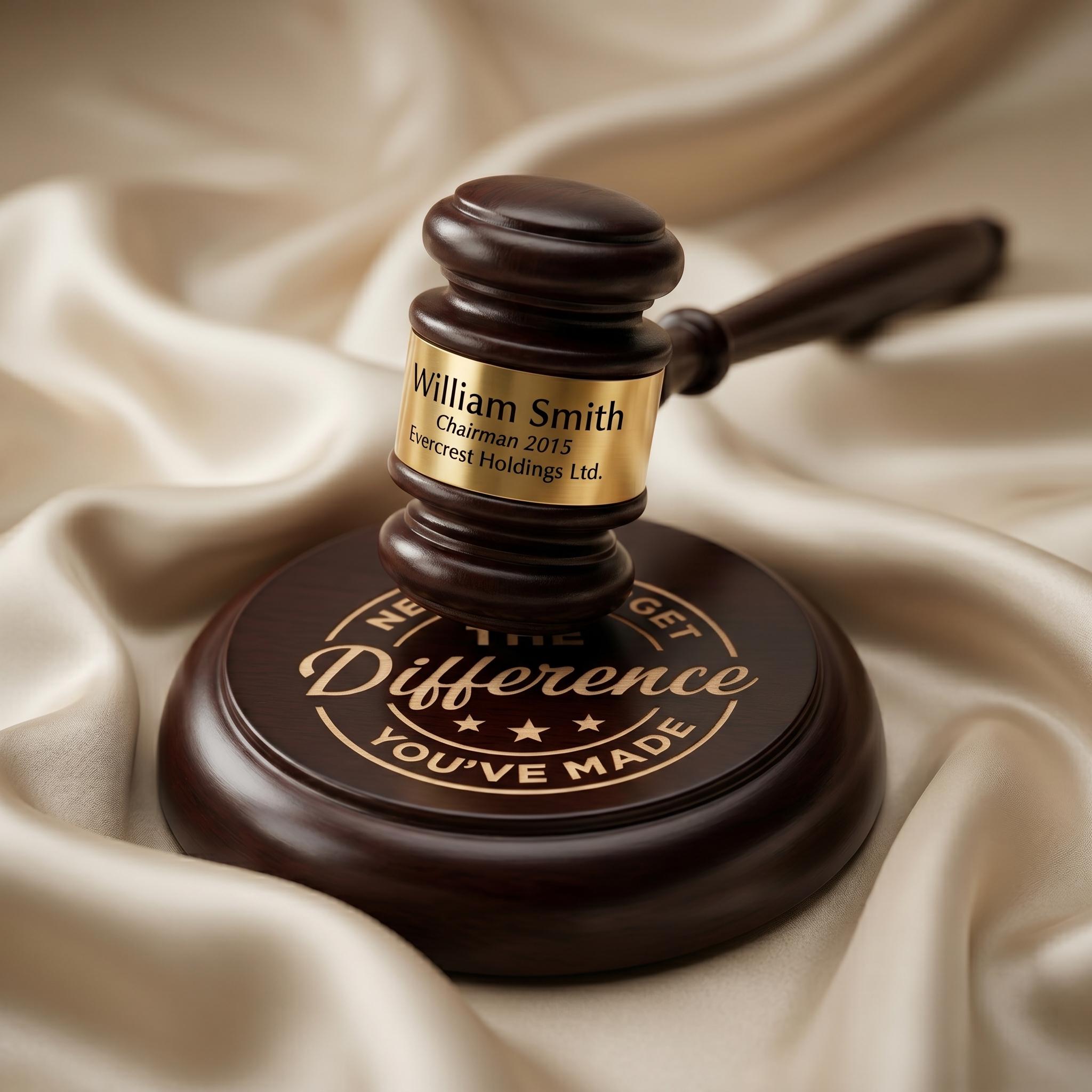Personalized Wood Gavel Set, Custom Judge Gift, Engraved Sound Block ...