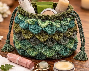 Dragon Scale Crochet Dice Bag Pattern (UK & US Terms) (PDF Download)