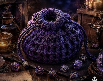 Waffle Texture Crochet Dice Bag Pattern (UK & US Terms) (PDF Download)