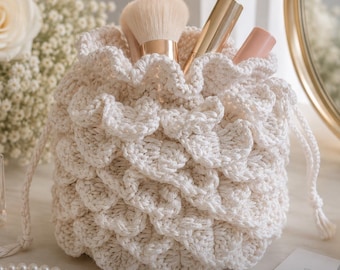Crochet Makeup Bag Pouch: Bridal, Prom, Wedding Accessory (PDF Pattern)