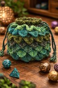 Crochet Dice Bag Pattern – Dragon Scale Crocodile Stitch Pouch (UK & US PDF)