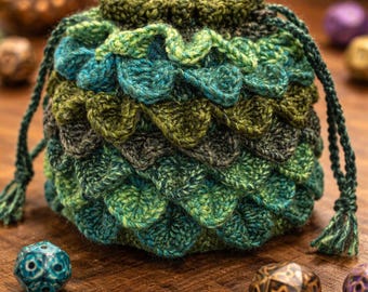 Patroon Dragon Scale gehaakt dobbelsteenzakje (VK en VS) (pdf-download)