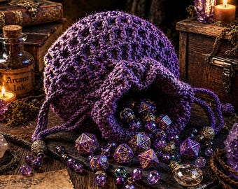 Waffle Texture Crochet Dice Bag Pattern (UK & US Terms) (PDF Download)