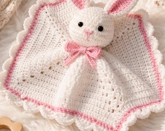 Crochet Bunny Snuggle Blanket Pattern PDF (Poppy) – Amigurumi Lovey Snuggle – Adorable Gift - UK Terms