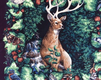 Deer & cottage pillow panels
