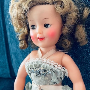Shirley Temple Doll, 50s, 12” vinyl