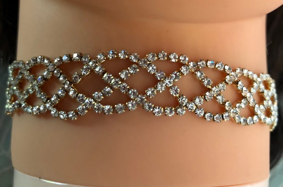 Vintage Choker Necklace, 5/8” wide X 16” long - image 3