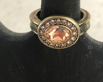 Messing Ring Faux Stones , maat 7