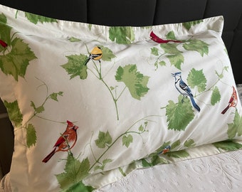 King Pillow Shams, bird theme (2)