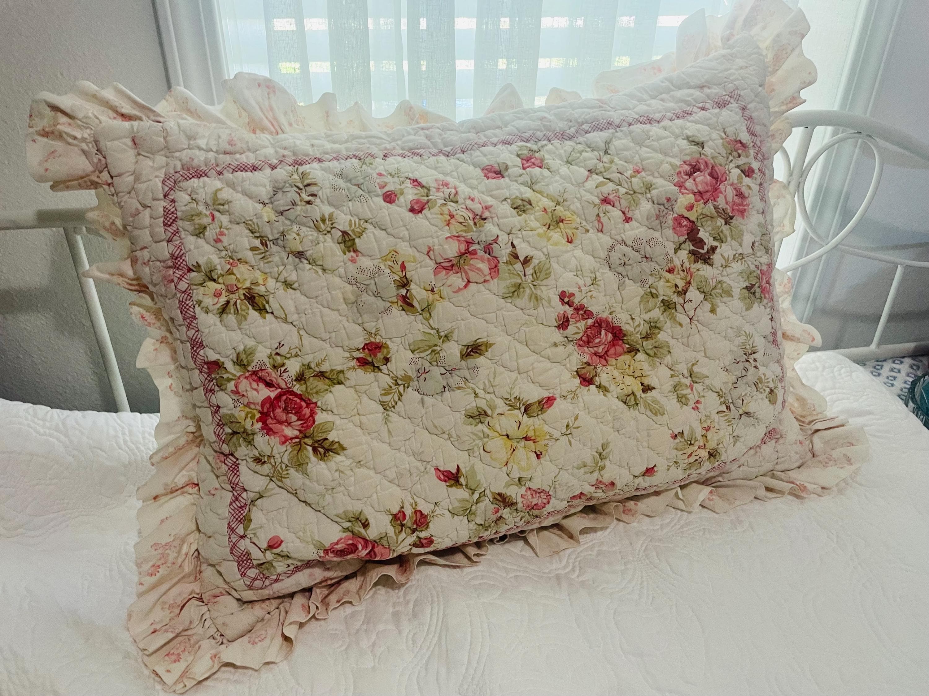 Shabby Chic Quilt Pillow Cover - Etsy